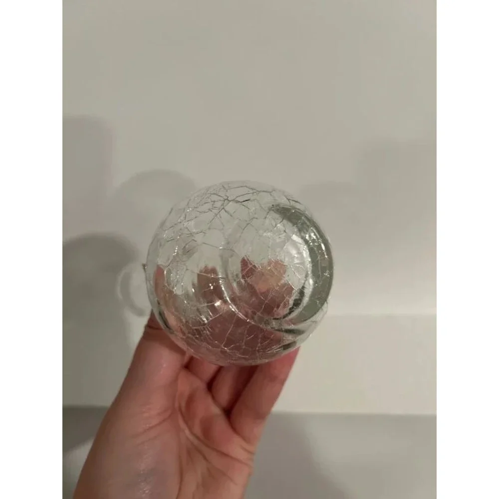 Crackle Glass Small Stem Bud Vase